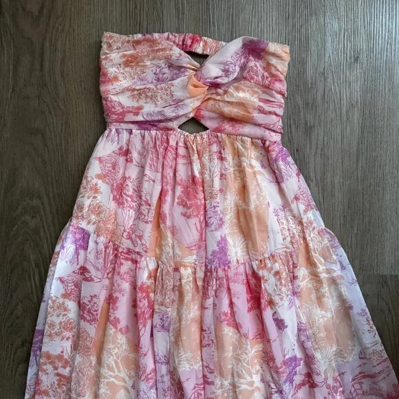 Grey Bandit Pink Horizon Strapless Maxi Dress size S, NWT - Picture 3 of 5